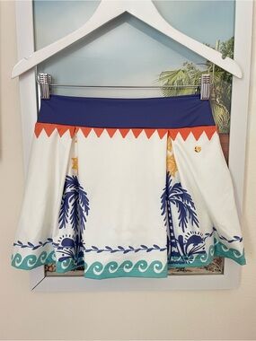 Ola Azul Naya Tropez Palm Mini Skirt with Built in Shorts Size Small New